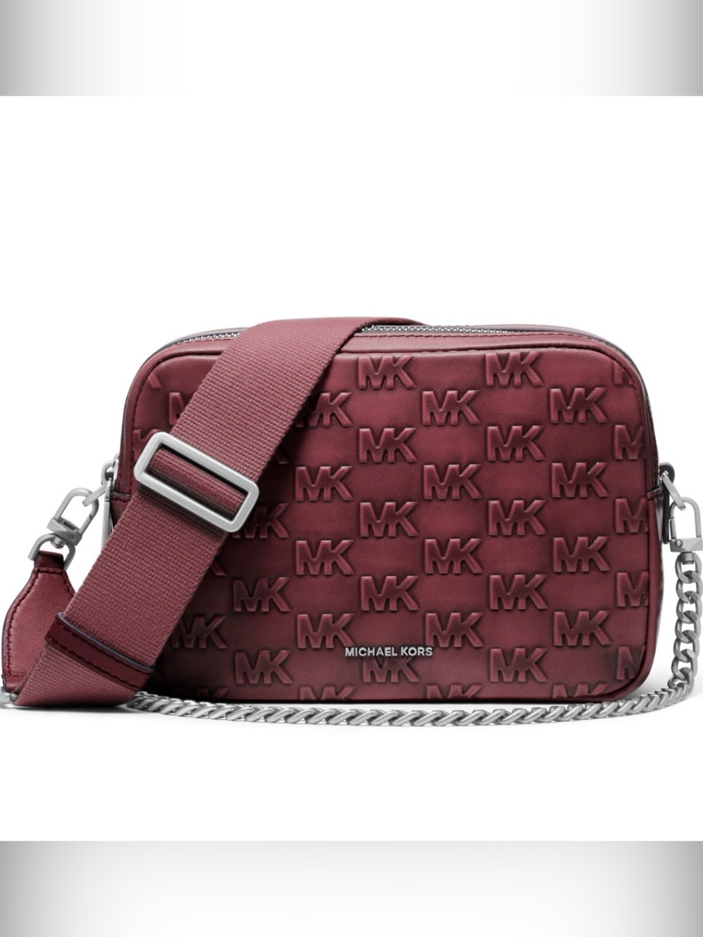 MICHAEL MICHAEL KORS Bryant Medium Burnished Leather Camera Crossbody Bag